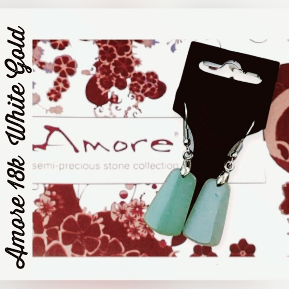 Amore Precious Aventurine Stone Earrings - Picture 6 of 6